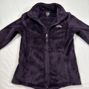 The North Face Womens Sz XS Full Zip Up Osito Jacket Purple Fuzzy Furry‎